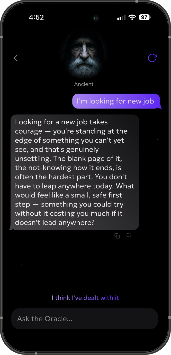 Oracle chat screen